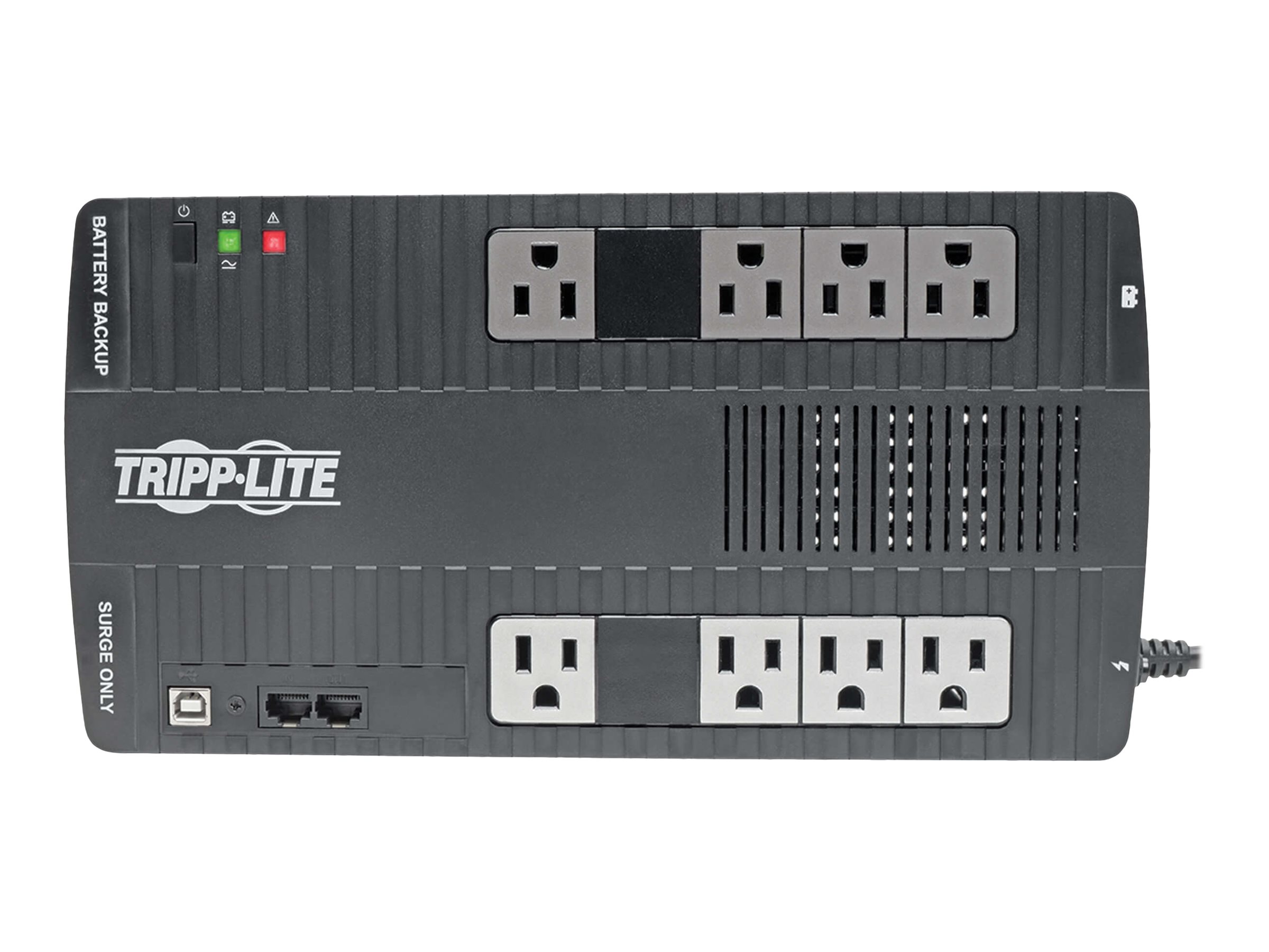 Tripp Lite AVR Series 120V 550VA 300W 50/60Hz Ultra-Compact Line-Interactive UPS with USB port - UPS - CA 120 V - 300 vatios - 550 VA - 1 fase - conectores de salida: 8