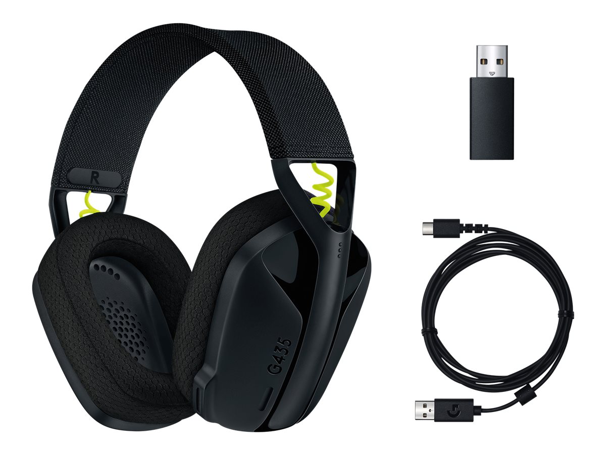 Logitech G435 LIGHTSPEED Wireless Gaming Headset - Auricular - tamaño completo - Bluetooth / LIGHTSPEED - inalámbrico - negro - certificado Discord - para P/N: GMA670V2