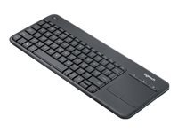 Logitech Wireless Touch Keyboard K400 Plus - Teclado - con panel táctil - inalámbrico - 2.4 GHz - QWERTY - Internacional de EE. UU. - negro