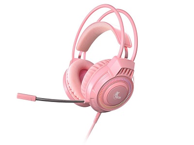 Xtech - XTH-564 - Headset - Para Computer / Para Game console - Wired - 3.5mm+USB Pink