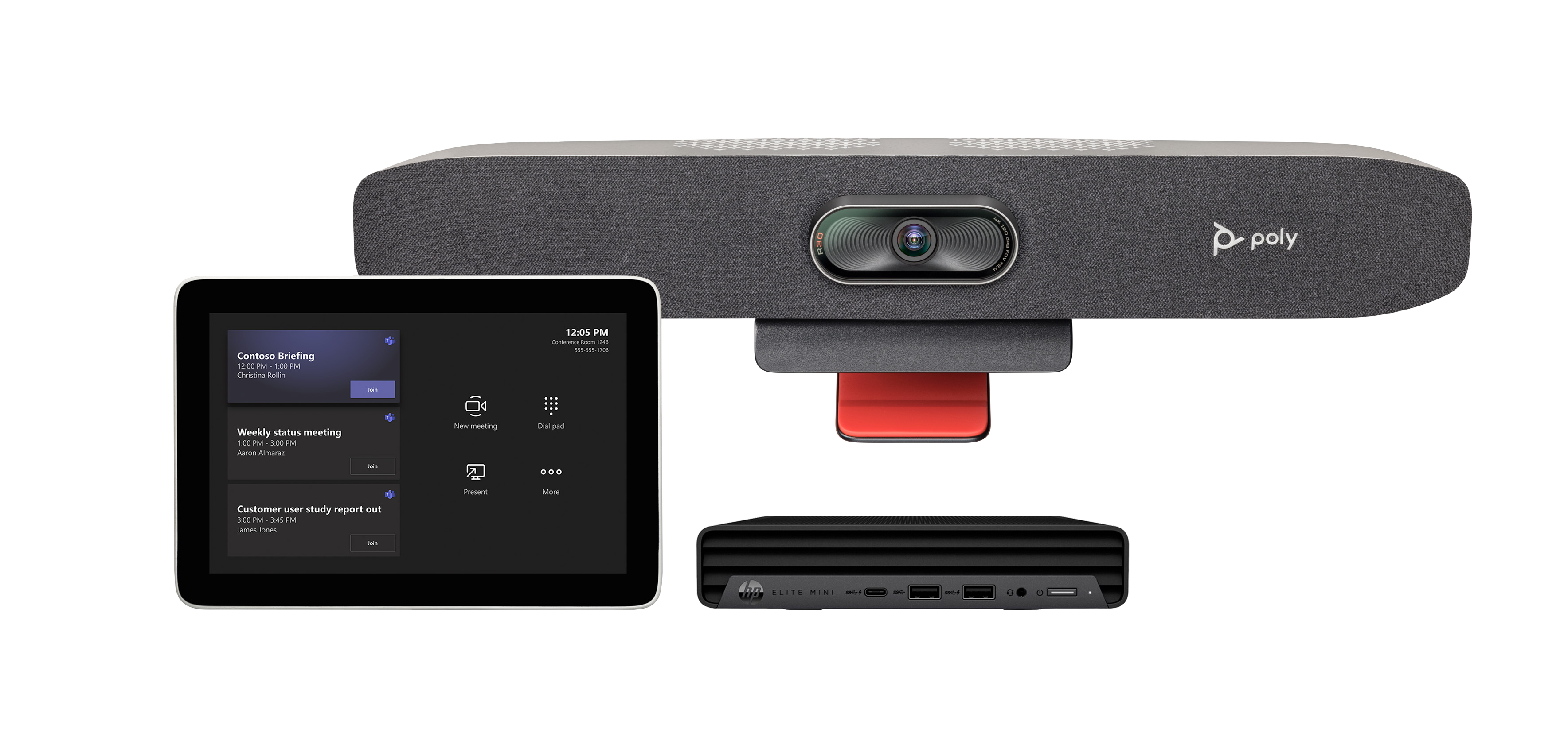 Poly - Video conferencing kit - HP Mini Conf PC with Micr Team