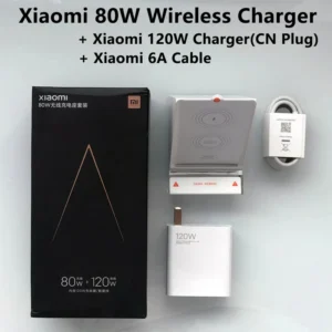 Xiaomi 80W Wireless Charger + Xiaomi 120W Charger CN + Xiaomi 6A Cable