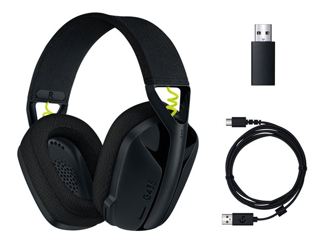 Logitech G435 Auriculares Inalámbricos LIGHTSPEED para Gaming,Ligeros,  micrófono integrado, Batería de 18horas, Compatibles con Dolby Atmos,  Bluetooth, PC,PS4,PS5, Móvil, Negro y amarillo fluorescente : :  Videojuegos